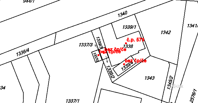 Plzeň 40227103 na parcele st. 1337/3 v KÚ Skvrňany, Katastrální mapa