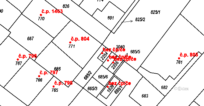 Neratovice 45412103 na parcele st. 2254 v KÚ Neratovice, Katastrální mapa