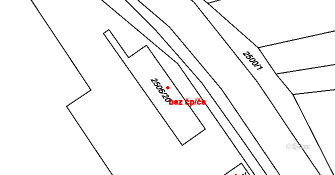 Brno 45545103 na parcele st. 2506/20 v KÚ Černovice, Katastrální mapa