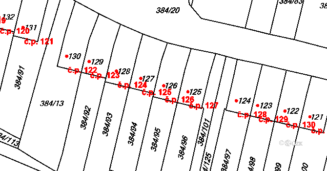 Patokryje 126 na parcele st. 126 v KÚ Patokryje, Katastrální mapa