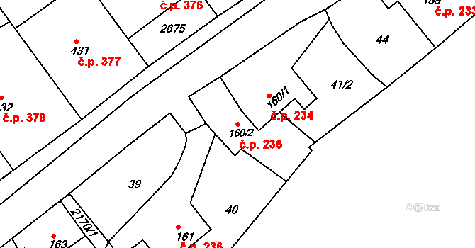 Golčův Jeníkov 235 na parcele st. 160/2 v KÚ Golčův Jeníkov, Katastrální mapa