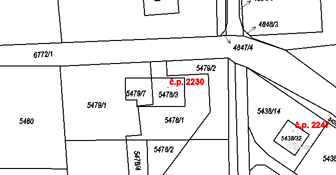 Rychvald 2230 na parcele st. 5478/3 v KÚ Rychvald, Katastrální mapa