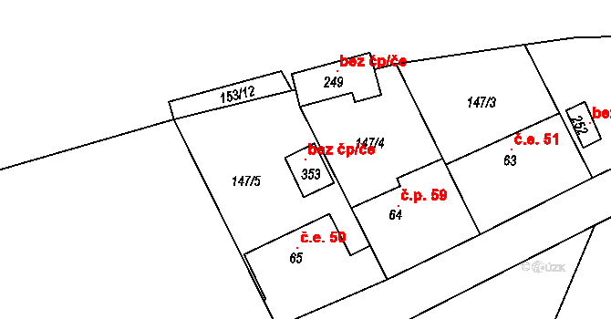 Teplá 117360104 na parcele st. 353 v KÚ Klášter Teplá, Katastrální mapa