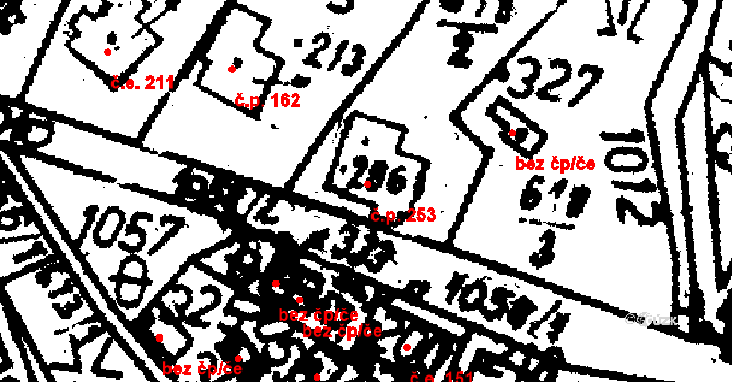 Tisová 253, Kraslice na parcele st. 286 v KÚ Tisová u Kraslic, Katastrální mapa