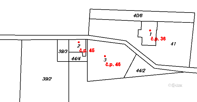 Františkov 46, Rokytnice nad Jizerou na parcele st. 3 v KÚ Františkov v Krkonoších, Katastrální mapa