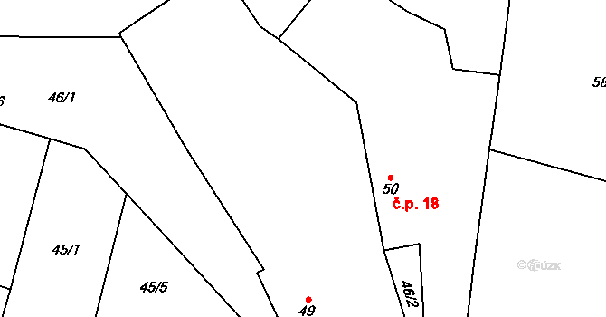Doubravice 17 na parcele st. 49 v KÚ Doubravice u Strakonic, Katastrální mapa