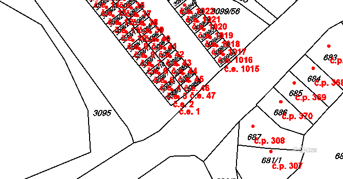 Pelhřimov 2 na parcele st. 3098/6 v KÚ Pelhřimov, Katastrální mapa