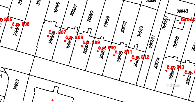 Bystřice nad Pernštejnem 810 na parcele st. 3096/15 v KÚ Bystřice nad Pernštejnem, Katastrální mapa