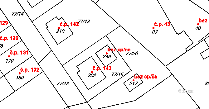 Rynárec 42672104 na parcele st. 246 v KÚ Rynárec, Katastrální mapa