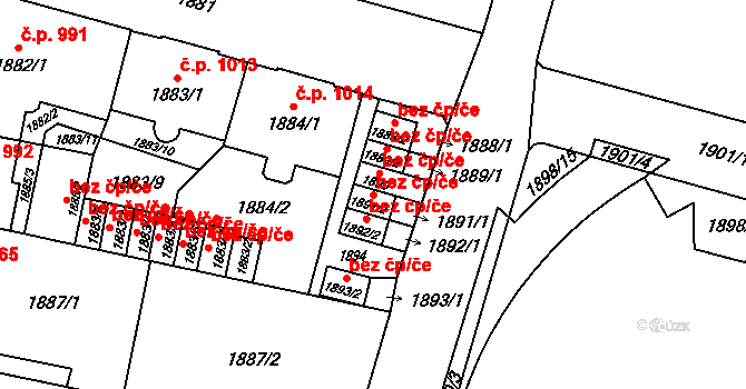 Ostrava 43181104 na parcele st. 1891/2 v KÚ Slezská Ostrava, Katastrální mapa