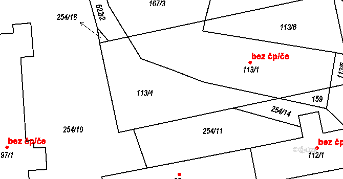 Vysočina 43760104 na parcele st. 113/4 v KÚ Dřevíkov, Katastrální mapa