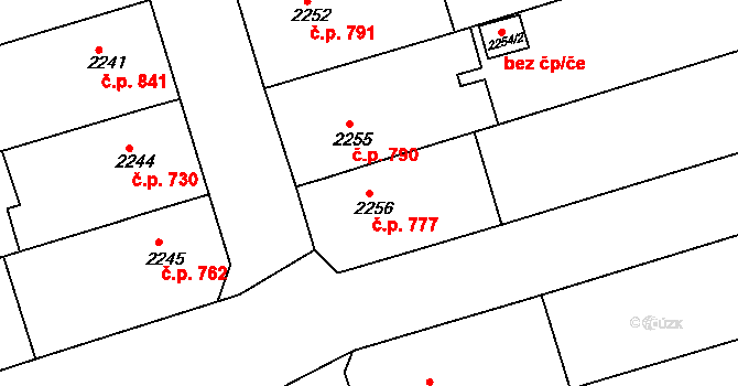 Nivnice 777 na parcele st. 2256 v KÚ Nivnice, Katastrální mapa