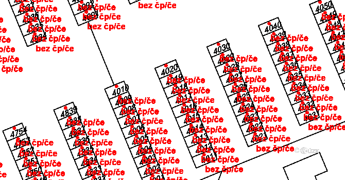 Třebíč 50141104 na parcele st. 4018 v KÚ Třebíč, Katastrální mapa