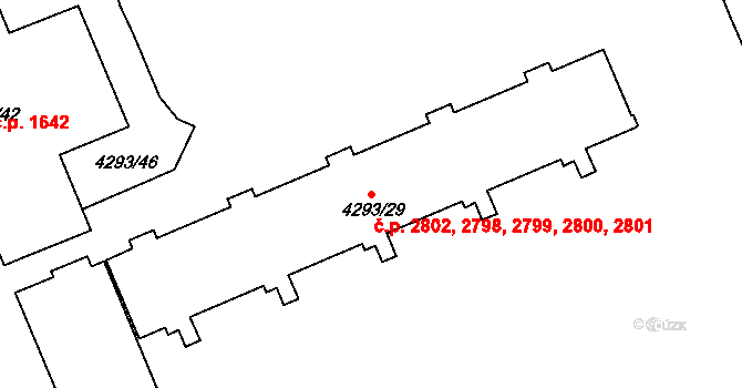 Přerov I-Město 2798,2799,2800,2801,, Přerov na parcele st. 4293/29 v KÚ Přerov, Katastrální mapa