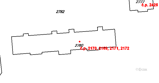 Kročehlavy 2169,2170,2171,2172, Kladno na parcele st. 2780 v KÚ Kročehlavy, Katastrální mapa