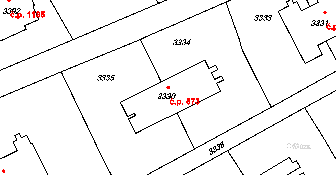 Město 573, Orlová na parcele st. 3330 v KÚ Orlová, Katastrální mapa