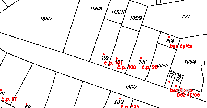 Litol 101, Lysá nad Labem na parcele st. 102 v KÚ Litol, Katastrální mapa