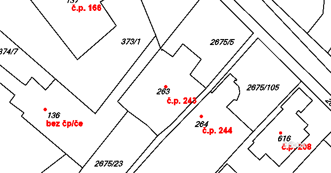 Černilov 243 na parcele st. 263 v KÚ Černilov, Katastrální mapa