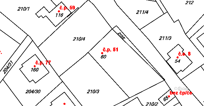 Prkenný Důl 51, Žacléř na parcele st. 60 v KÚ Prkenný Důl, Katastrální mapa