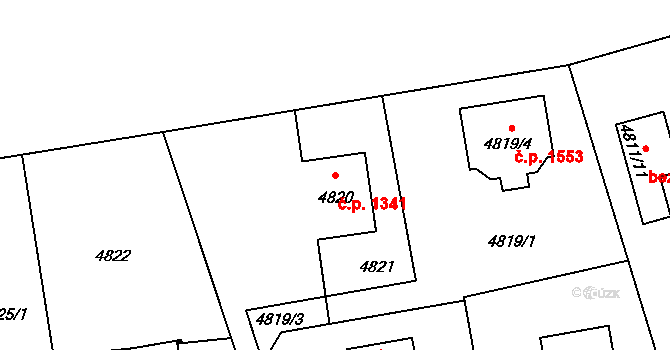 Město 1341, Havířov na parcele st. 4820 v KÚ Havířov-město, Katastrální mapa