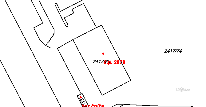Hranice 2078, Karviná na parcele st. 2417/23 v KÚ Karviná-město, Katastrální mapa