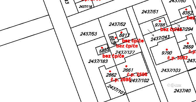 Hodonín 38903105 na parcele st. 5885 v KÚ Hodonín, Katastrální mapa