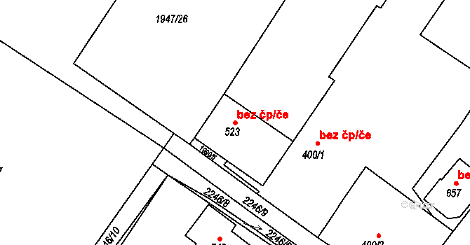 Osík 40163105 na parcele st. 523 v KÚ Osík, Katastrální mapa