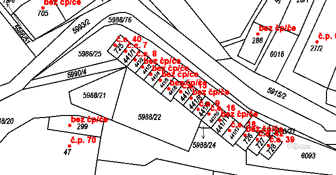 Kamenice 44532105 na parcele st. 441/6 v KÚ Kamenice u Jihlavy, Katastrální mapa