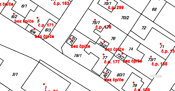 Teplice 45116105 na parcele st. 78/2 v KÚ Prosetice, Katastrální mapa