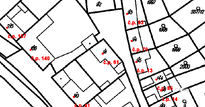 Kloboučky 61, Bučovice na parcele st. 91 v KÚ Kloboučky, Katastrální mapa