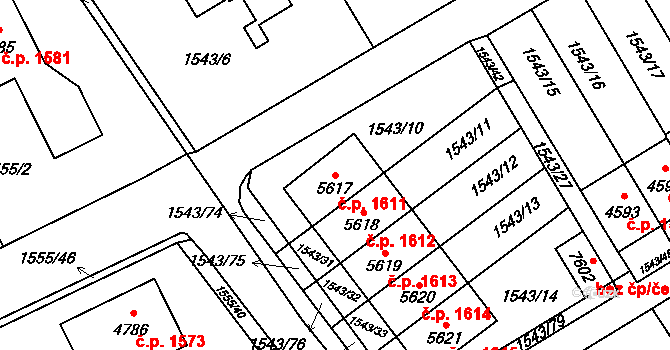 Beroun-Město 1611, Beroun na parcele st. 5617 v KÚ Beroun, Katastrální mapa