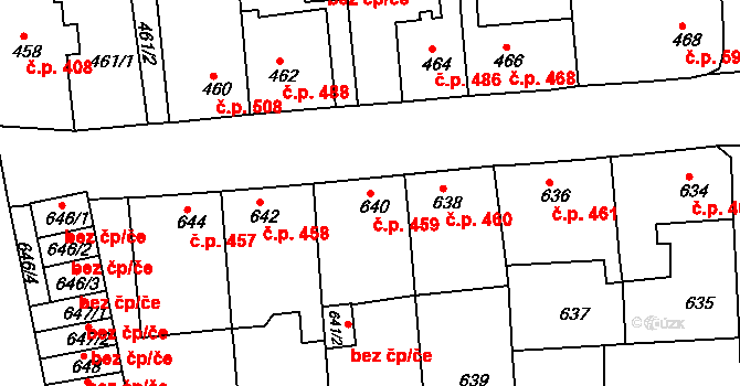 Česká Skalice 459 na parcele st. 640 v KÚ Česká Skalice, Katastrální mapa