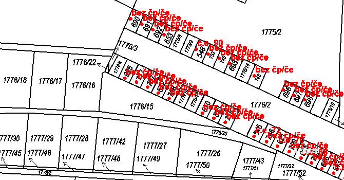 Svitávka 75 na parcele st. 670 v KÚ Svitávka, Katastrální mapa