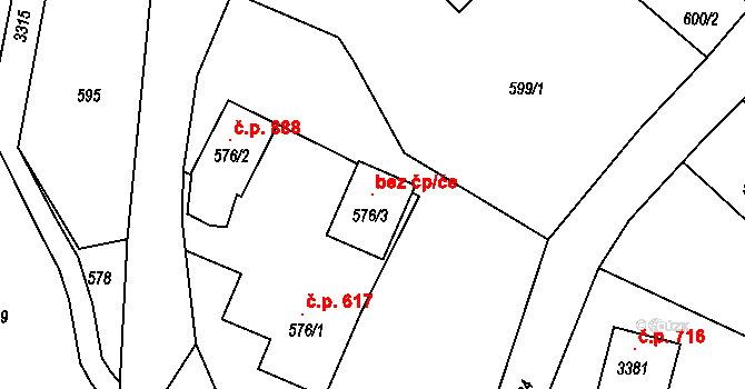 Železný Brod 97646105 na parcele st. 576/3 v KÚ Železný Brod, Katastrální mapa