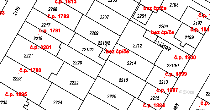 Brno 104480106 na parcele st. 2218/2 v KÚ Žabovřesky, Katastrální mapa