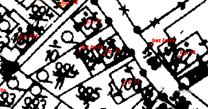 Radošov 72, Kyselka na parcele st. 101/1 v KÚ Radošov u Kyselky, Katastrální mapa