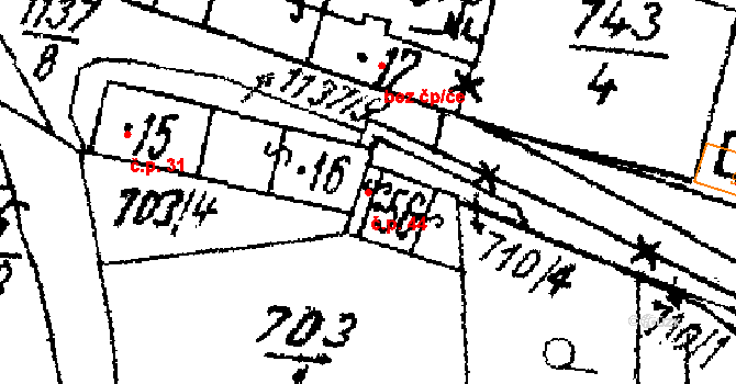 Olešovice 44, Úterý na parcele st. 56 v KÚ Olešovice, Katastrální mapa