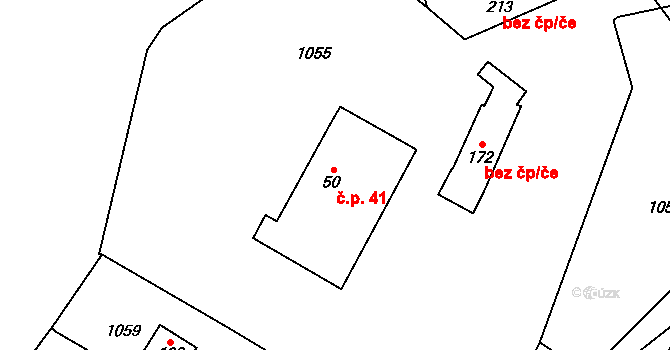Čelina 41, Borotice na parcele st. 50 v KÚ Čelina, Katastrální mapa