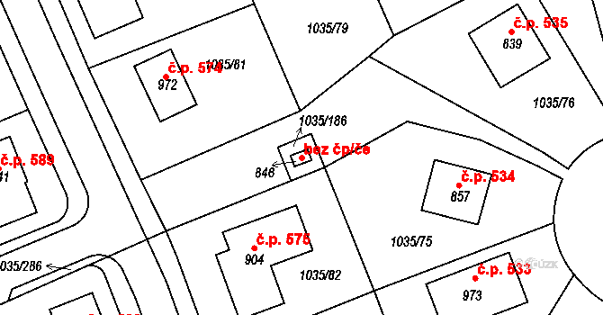 Kounice 148759106 na parcele st. 846 v KÚ Kounice, Katastrální mapa