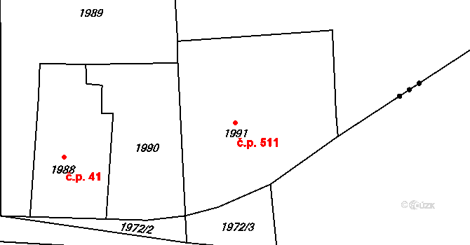 Skřečoň 511, Bohumín na parcele st. 1991 v KÚ Skřečoň, Katastrální mapa