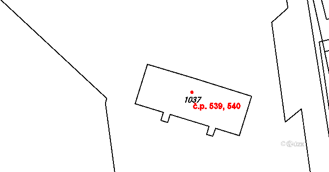 Úšovice 539,540, Mariánské Lázně na parcele st. 1037 v KÚ Úšovice, Katastrální mapa