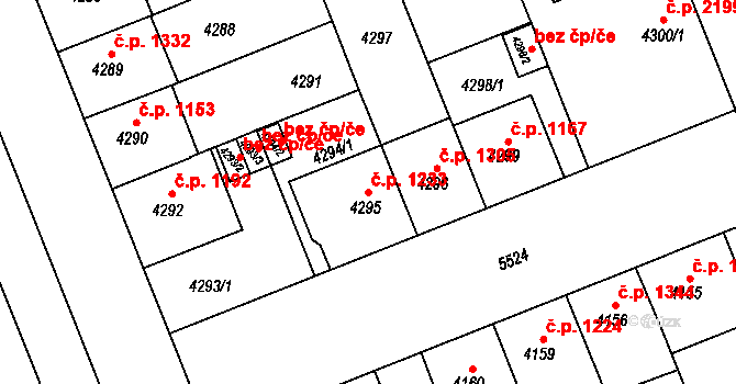 Východní Předměstí 1233, Plzeň na parcele st. 4295 v KÚ Plzeň, Katastrální mapa
