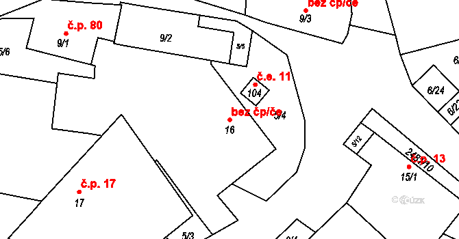 Český Rudolec 40999106 na parcele st. 16 v KÚ Matějovec, Katastrální mapa