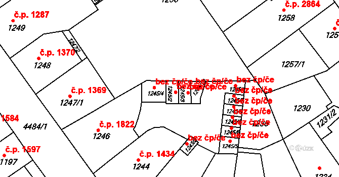 Teplice 41271106 na parcele st. 1245/2 v KÚ Teplice, Katastrální mapa