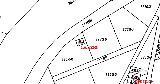 Dvůr Králové nad Labem 5252 na parcele st. 5240 v KÚ Dvůr Králové nad Labem, Katastrální mapa