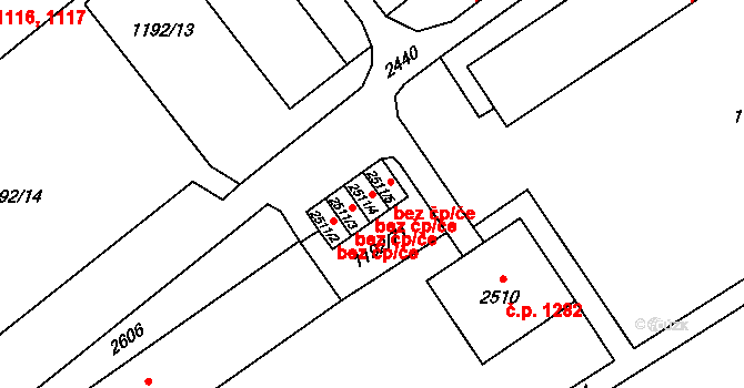 Beroun 50117106 na parcele st. 2511/4 v KÚ Beroun, Katastrální mapa
