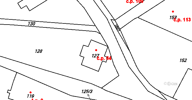Maršíkov 64, Velké Losiny na parcele st. 127 v KÚ Maršíkov, Katastrální mapa