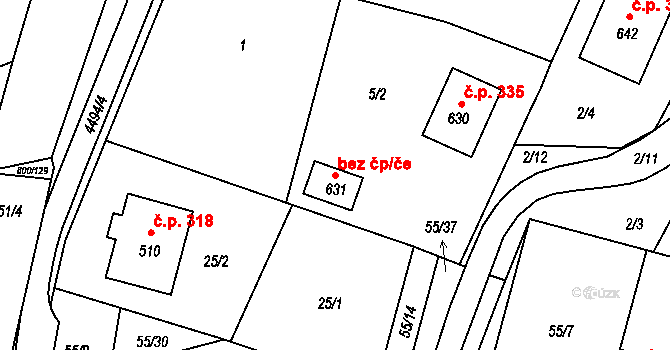 Opatov 96445106 na parcele st. 631 v KÚ Opatov na Moravě, Katastrální mapa