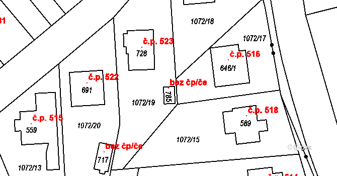 Rokytnice v Orlických horách 102677107 na parcele st. 785 v KÚ Rokytnice v Orlických horách, Katastrální mapa