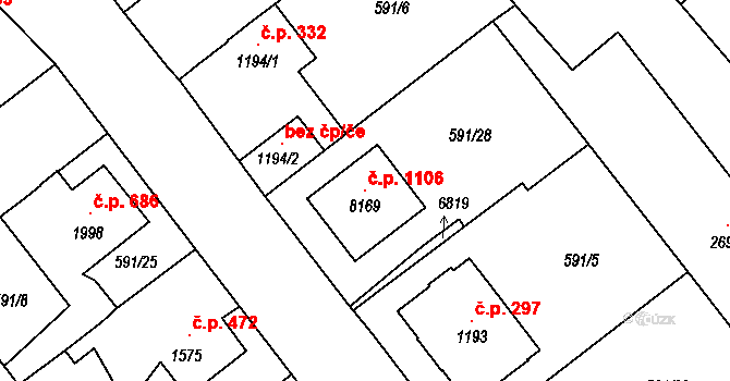Beroun-Závodí 1106, Beroun na parcele st. 8169 v KÚ Beroun, Katastrální mapa